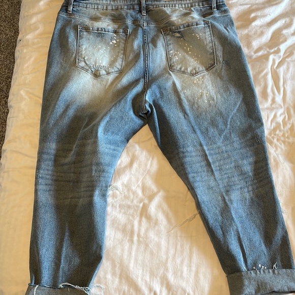 KanCan Paint Splatter Distressed Boyfriend Jeans, Sz 20W - Picture 2 of 2